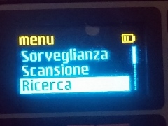 nel menu' a tendina selezionare la voce RICERCA muovendovi don le frecce di direzione e confermando con il tasto OK