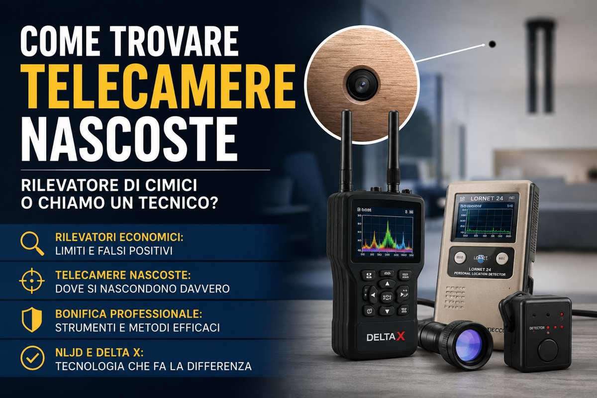 Rilevatore Di Microspie RF Wireless E Telecamere Nascoste – Rilevamento Magnetico, Radio E Ottico Con Allarme Acustico, Portatile